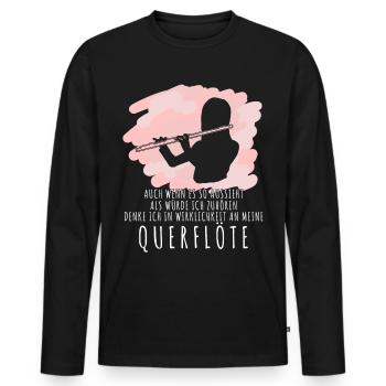 Querflöte - Querflöten Sprüche lustig - Männer Premium Bio Langarmshirt - Schwarz - Vorne - Nico (187cm)