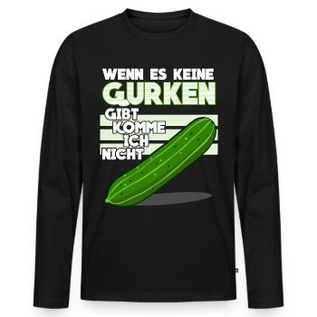 Gurke - lustiger Gurken Party Spruch - Männer Premium Bio Langarmshirt - Schwarz - Vorne - Nico (187cm)