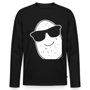 Pomme de terre avec des lunettes de soleil - T-shirt manches longues Premium bio Homme - noir - Devant - Nico (187cm)