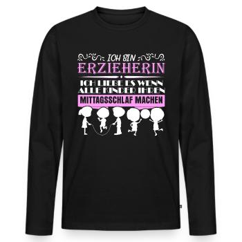 Erzieherin - Kindergarten Spruch lustig - Männer Premium Bio Langarmshirt - Schwarz - Vorne - Nico (187cm)