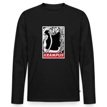 Krampus Occult Germanic Christmas Demon Horror - Men's Premium Organic Long Sleeve Shirt - black - Front - Nico (187cm)