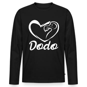 Dodo's dodo heart - Men's Premium Organic Long Sleeve Shirt - black - Front - Nico (187cm)