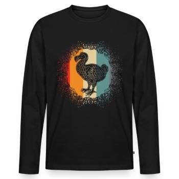 Dodos Retro Dodo - Men's Premium Organic Long Sleeve Shirt - black - Front - Nico (187cm)