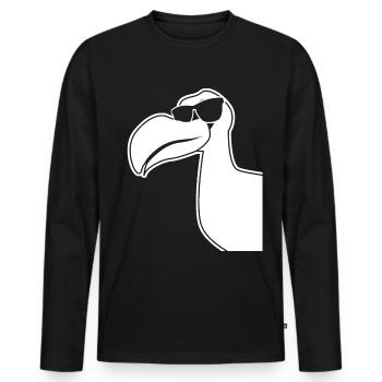 Dodos - Dodo with sunglasses - Men's Premium Organic Long Sleeve Shirt - black - Front - Nico (187cm)