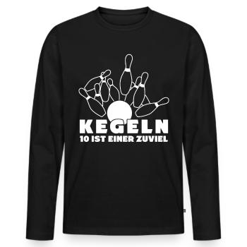 Kegeln lustiger Spruch mit Kegel - Männer Premium Bio Langarmshirt - Schwarz - Vorne - Nico (187cm)