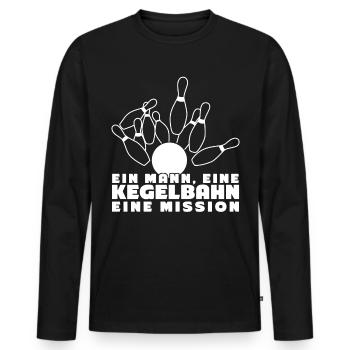 Kegeln - lustiger Kegler Herren Spruch - Männer Premium Bio Langarmshirt - Schwarz - Vorne - Nico (187cm)