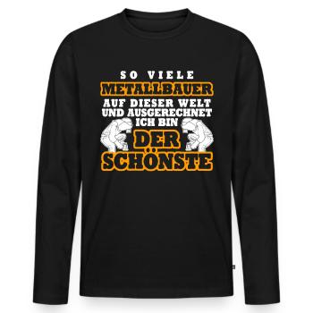 Metallbauer lustiger Spruch Der Schönste - Männer Premium Bio Langarmshirt - Schwarz - Vorne - Nico (187cm)