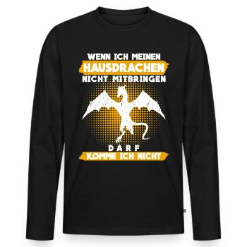 Hausdrache Drache - lustiger Spruch - Männer Premium Bio Langarmshirt - Schwarz - Vorne - Nico (187cm)