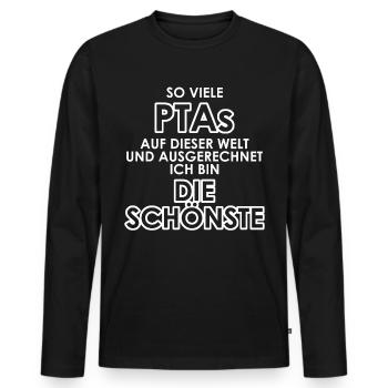 PTA Spruch lustig - Männer Premium Bio Langarmshirt - Schwarz - Vorne - Nico (187cm)