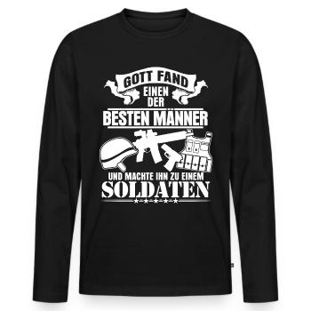 Soldat Soldaten - lustiger Spruch - Männer Premium Bio Langarmshirt - Schwarz - Vorne - Nico (187cm)