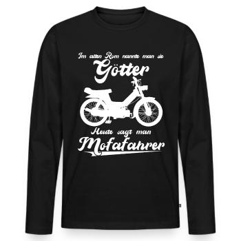 Mofa Spruch - Mofafahrer Witz Moped - Männer Premium Bio Langarmshirt - Schwarz - Vorne - Nico (187cm)