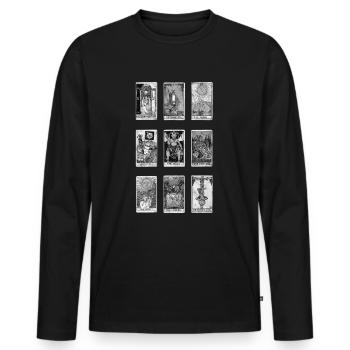 Okkulte Tarot Karte Gothic Grunge Satan Hexerei - Männer Premium Bio Langarmshirt - Schwarz - Vorne - Nico (187cm)