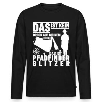 Pfadfinder Spruch mit Zelt - Männer Premium Bio Langarmshirt - Schwarz - Vorne - Nico (187cm)