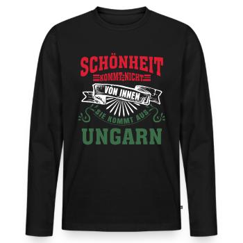 Ungarn Spruch lustig - Männer Premium Bio Langarmshirt - Schwarz - Vorne - Nico (187cm)