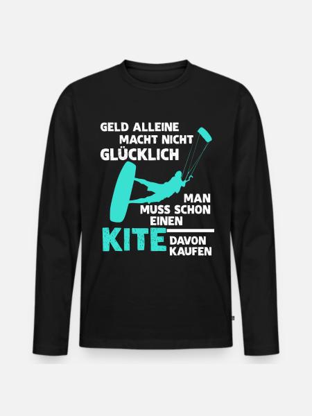 Kiteboarding Kitesurfer Kitesurfing - Männer Premium Bio Langarmshirt - Schwarz