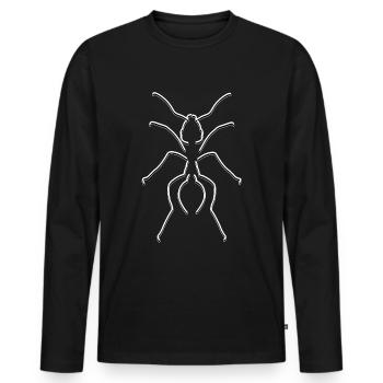 Ant Ant Ant Lines - Men's Premium Organic Long Sleeve Shirt - black - Front - Nico (187cm)