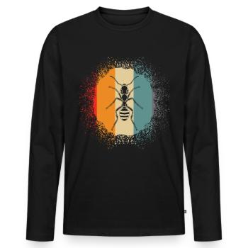 Fourmis de fourmis - T-shirt manches longues Premium bio Homme - noir - Devant - Nico (187cm)