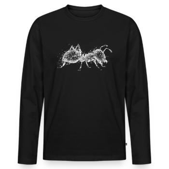 Ant Ant Ant - Men's Premium Organic Long Sleeve Shirt - black - Front - Nico (187cm)
