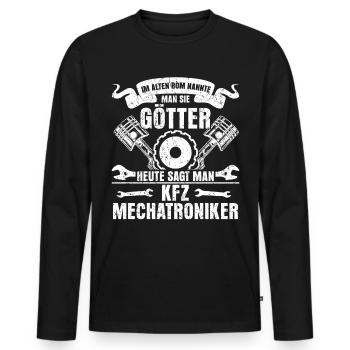 KFZ-Mechatroniker Gott - Männer Premium Bio Langarmshirt - Schwarz - Vorne - Nico (187cm)