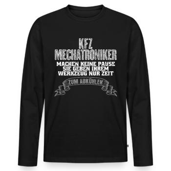 KFZ-Mechatroniker und KFZ Mechaniker - Männer Premium Bio Langarmshirt - Schwarz - Vorne - Nico (187cm)