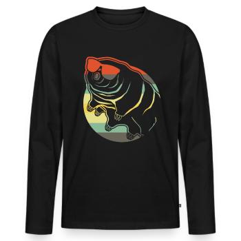 Tardigrade Retro Sonnenbrille - Männer Premium Bio Langarmshirt - Schwarz - Vorne - Nico (187cm)