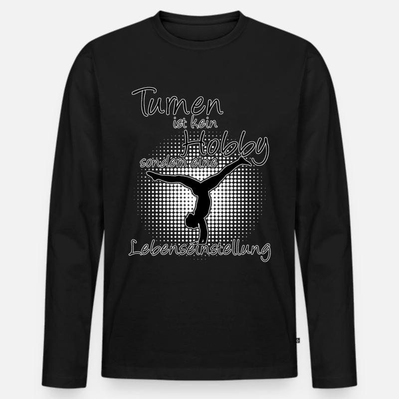 Turnen Handstand Lebenseinstellung - Männer Premium Bio Langarmshirt - Schwarz