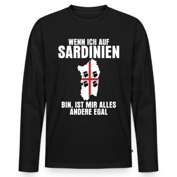 Sardinien Urlaub - Italien Spruch - Männer Premium Bio Langarmshirt - Schwarz - Vorne - Nico (187cm)