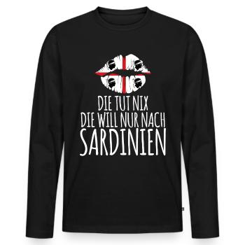Sardinien Italien Urlaub Kussmund - Männer Premium Bio Langarmshirt - Schwarz - Vorne - Nico (187cm)