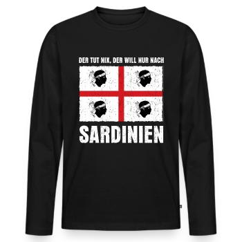 Sardinien Italien Urlaub Spruch - Männer Premium Bio Langarmshirt - Schwarz - Vorne - Nico (187cm)