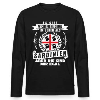 Sardinien Italien Urlaub Sardegna - Männer Premium Bio Langarmshirt - Schwarz - Vorne - Nico (187cm)
