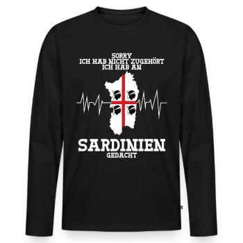 Sardinien Italien Urlaub Insel - Männer Premium Bio Langarmshirt - Schwarz - Vorne - Nico (187cm)