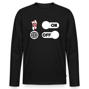 Sardinia - Sardegna ON and World OFF - Men's Premium Organic Long Sleeve Shirt - black - Front - Nico (187cm)