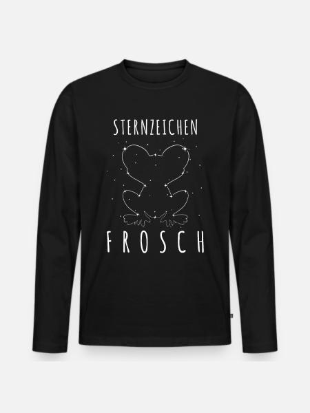 Frosch Frösche Sterne - Männer Premium Bio Langarmshirt - Schwarz