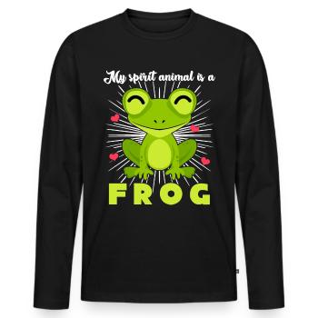 Frog Frogs - Men's Premium Organic Long Sleeve Shirt - black - Front - Nico (187cm)