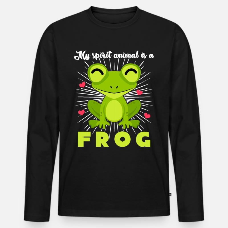 Frosch Frösche - Männer Premium Bio Langarmshirt - Schwarz