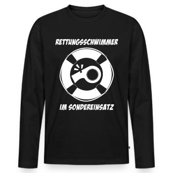 Rettungsschwimmer im Sondereinsatz - Männer Premium Bio Langarmshirt - Schwarz - Vorne - Nico (187cm)