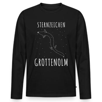 Grottenolm Sternenhimmel - Männer Premium Bio Langarmshirt - Schwarz - Vorne - Nico (187cm)