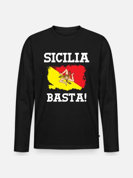 Sicily Saying - Sicilia - Men's Premium Organic Long Sleeve Shirt - black