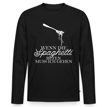 Spaghetti Nudeln Spruch - Männer Premium Bio Langarmshirt - Schwarz - Vorne - Nico (187cm)