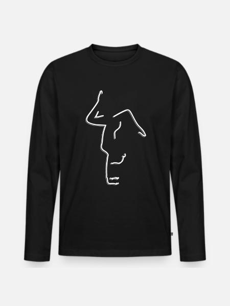 Handstand Gymnastics Lines - Men's Premium Organic Long Sleeve Shirt - black