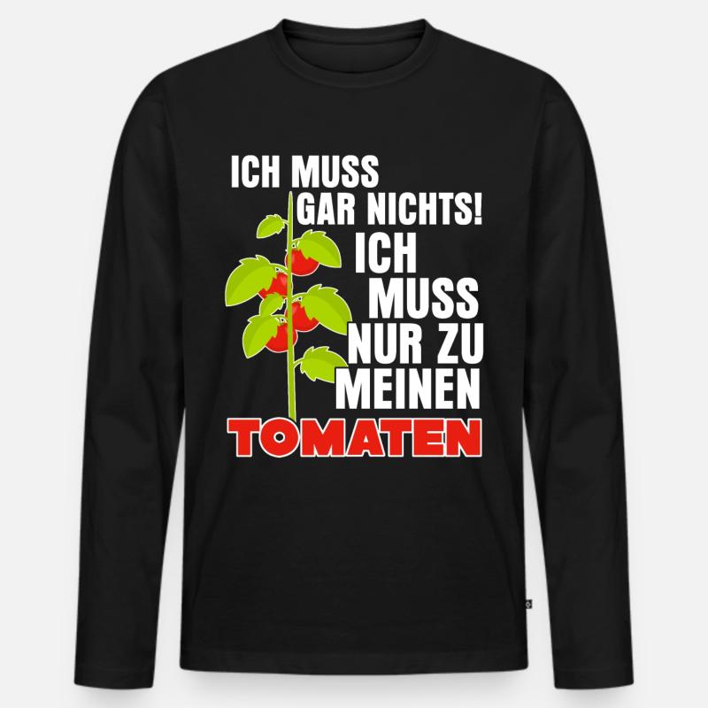 Tomaten Spruch Tomate - Männer Premium Bio Langarmshirt - Schwarz