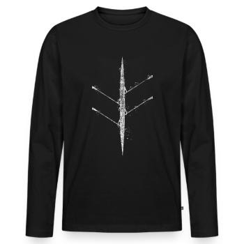 Ruderboot Rudern Tropfen - Männer Premium Bio Langarmshirt - Schwarz - Vorne - Nico (187cm)