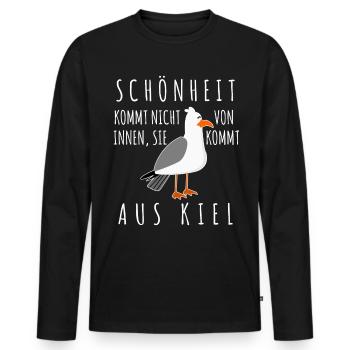 Kiel Spruch Witz Möwe - Männer Premium Bio Langarmshirt - Schwarz - Vorne - Nico (187cm)