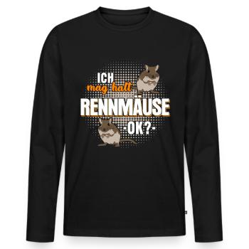 Rennmaus Rennmäuse Gerbil Spruch - Männer Premium Bio Langarmshirt - Schwarz - Vorne - Nico (187cm)