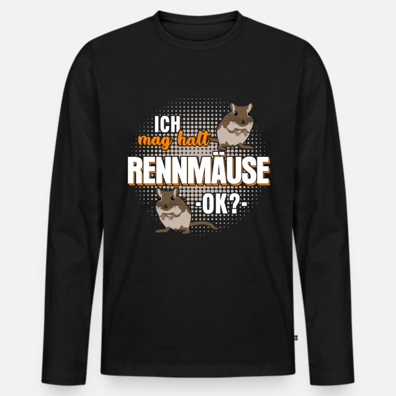 Rennmaus Rennmäuse Gerbil Spruch - Männer Premium Bio Langarmshirt - Schwarz