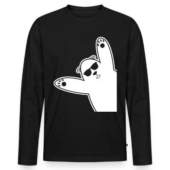 Polar Bear Polar Bears with Sunglasses - Men's Premium Organic Long Sleeve Shirt - black - Front - Nico (187cm)