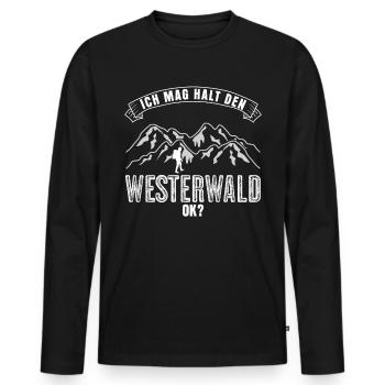 Westerwald - Männer Premium Bio Langarmshirt - Schwarz - Vorne - Nico (187cm)
