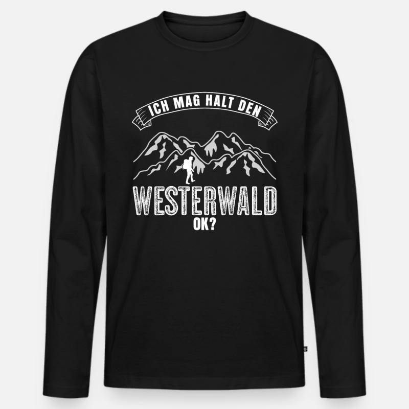 Westerwald - Männer Premium Bio Langarmshirt - Schwarz