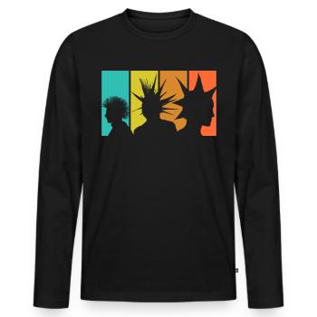 Punk retro - Men's Premium Organic Long Sleeve Shirt - black - Front - Nico (187cm)