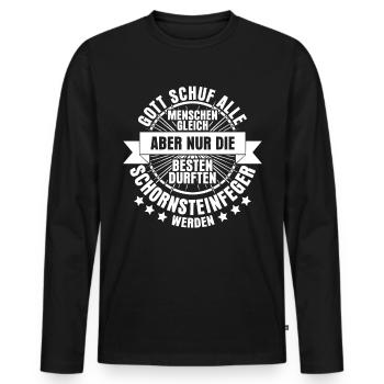 Schornsteinfeger Spruch Kaminkehrer Witz - Männer Premium Bio Langarmshirt - Schwarz - Vorne - Nico (187cm)